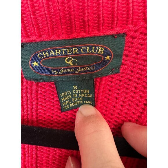 Vintage Charter Club Women's Red Cardigan Size‎ S long sleeve button up - Picture 3 of 6